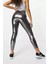 One Icon Clash Shimmer 7/8 Length Mid Rise Tight Kadın Antrenman Taytı Metalik Gri 2