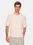 Kısa Kollu Geniş Yaka Basıc Loose Bej T-Shırt 2