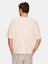 Kısa Kollu Geniş Yaka Basıc Loose Bej T-Shırt 3