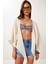 Bağlama Detaylı Crop Müslin Bluz Krem LMX0092 2
