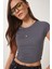 Basic Crop Örme Bluz Füme LFW0005 3