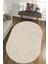 Moopy Oval Krem Bukleli Yumuşak Soft Dokuma Yolluk Halı Salon Halısı LP1001A_KREM 1