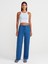 72022 Çizgili Lyocell Denim Pantolon-Lacivert 1