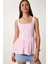 Askılı Balon Etekli Poplin Bluz Şeker Pembe LPX0002 1