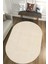 Moopy Oval Krem Bukleli Yumuşak Zikzak Dokuma Yolluk Halı Salon Halısı LP6497_KREM 1