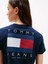 Tjw Reg Sh Tommy Us Flag Ss Tee Kadın Mavi T-Shirt DW0DW21423C1G 4