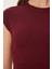 Basic Crop Örme Bluz Bordo LFW0005 4