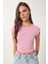 Basic Crop Örme Bluz Pembe LFW0005 3