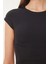 Basic Crop Örme Bluz Siyah LFW0005 4