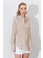 Kadın Naturel Oversize Keten Gömlek 2