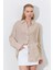 Kadın Naturel Oversize Keten Gömlek 3