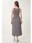 Halter Yaka Basic Yazlık Örme Elbise Gri LCR0053 5