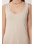 Kolsuz Basic Yazlık Örme Elbise Krem LCR0057 5