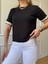 Siyah Ribana Kol Detay Tshirt 1
