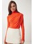 Büzgü Detaylı Sandy Bluz Oranj LFF0001 3