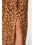 Leopar Desenli Yırtmaçlı Bürümcük Etek Oranj LMC0033 4