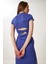Cut Out Detaylı Esnek Saran Örme Elbise Mor LCR0080 3