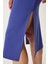 Cut Out Detaylı Esnek Saran Örme Elbise Mor LCR0080 4