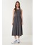 Halter Yaka Basic Yazlık Örme Elbise Antrasit LCR0053 1
