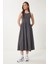 Halter Yaka Basic Yazlık Örme Elbise Antrasit LCR0053 2
