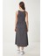 Halter Yaka Basic Yazlık Örme Elbise Antrasit LCR0053 5