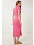 Cut Out Detaylı Esnek Saran Örme Elbise Pembe LCR0080 1