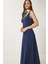 Kolsuz Basic Yazlık Örme Elbise Lacivert LCR0057 4