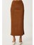 Yırtmaçlı Uzun Süet Etek Taba LMC0046 3