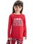 Bisiklet Yaka Uzun Kollu Yılbaşı Temalı Kız Bebek Pijama Takımı (W4) 2
