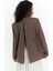 Solara Arkası Düğmeli Mocha Blazer 1