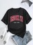Kırmızı Yazı Baskılı New York Brooklyn Siyah Oversıze Unısex Tshirt 1