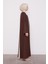 Kahve Şerit Kesim Detaylı Ferace 2