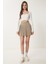 Pileli Mini Dokuma Etek Bej LNS0022 1