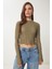 Dantelli Esnek Örme Bluz Haki LCR0054 2
