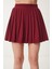 Pileli Mini Dokuma Etek Bordo LNS0022 3