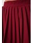 Pileli Mini Dokuma Etek Bordo LNS0022 4
