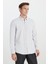 Pamuklu Slim Fit Dar Kesim Düğmeli Yaka Armürlü Gömlek 3