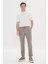 Slim Fit Dar Kesim Gofre Desenli Esnek Beli Bağlamalı Pantolon 2