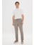 Slim Fit Dar Kesim Gofre Desenli Esnek Beli Bağlamalı Pantolon 3