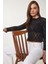 Dantelli Esnek Örme Bluz Siyah LCR0054 3
