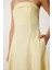Straplez Midi Popin Elbise Sarı LFK0009 4