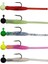 Hook Worm Jighead+Lrf Silikonu 1gr+4.5cm 5 Adet Head Green+Blue Glitter 1