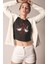 Üzgün Örümcek Surat Baskılı Crop Top, Kadın Spider Evreni Temalı Crop Bluz 1