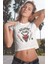 Hellfire Club Baskılı Crop Top, Kadın Hellfire Yazılı Crop Bluz 1