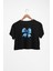 Mavi Kurdele Baskılı Crop Top, Kadın Blue Ribbon Baskılı Crop Bluz 1