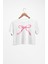Pink Kurdele Baskılı Crop Top, Kadın Ribbon Baskılı Crop Bluz 2