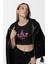 Barbell Girl Baskılı Crop Top, Kadın Gym Fitness Temalı Crop Bluz 2