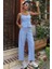 Kalın Askılı Bluz Pantolon Keten Takım 10187 1