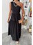 Tek Omuzlu Pile Detay Maxi Elbise 2895 3