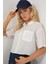 Kadın Kısa Kol Crop Gömlek 20341 - Beyaz 4